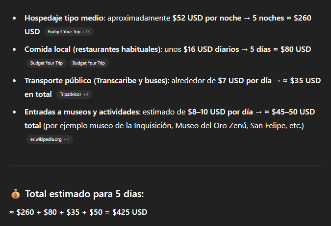 Presupuesto generado por ChatGPT